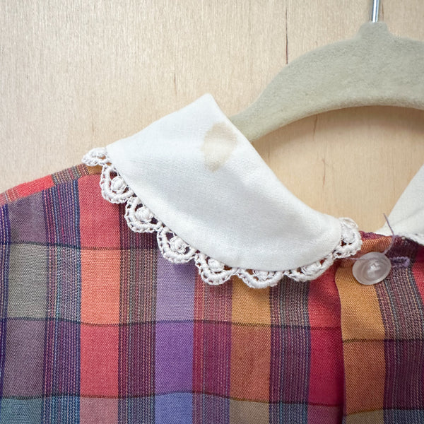 Vintage 1970s Madras Plaid Dress / 2T