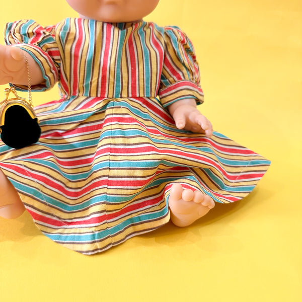 Vintage 1950s Striped Doll Dress (fits Gordis doll)