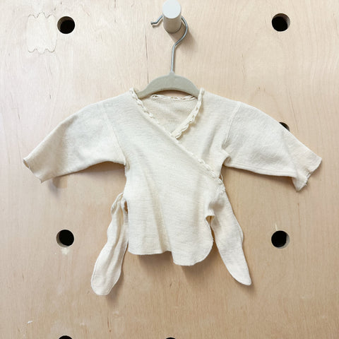 Vintage Cream Wool Wrap Top / 0-3M