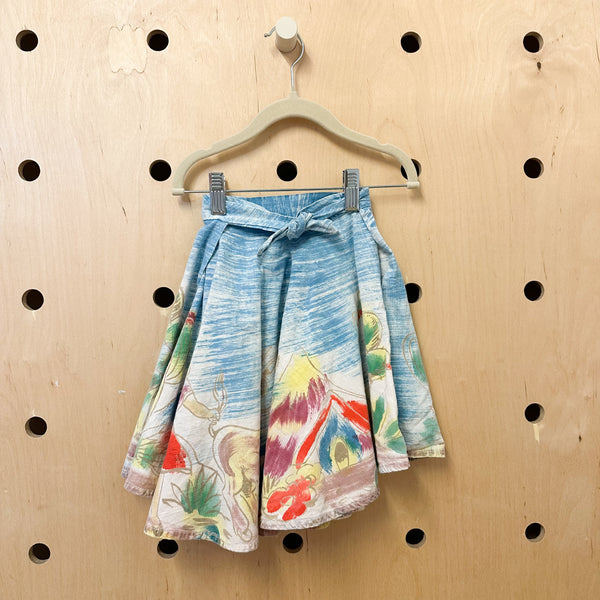 Vintage 1940s Mexican Circle Skirt / 3T
