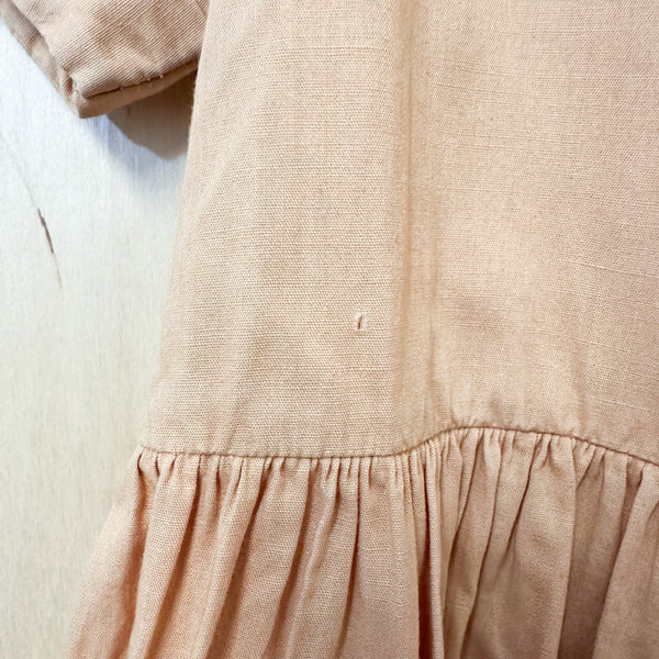 Vintage 1950s Orange Cotton Dress / 7-8yr