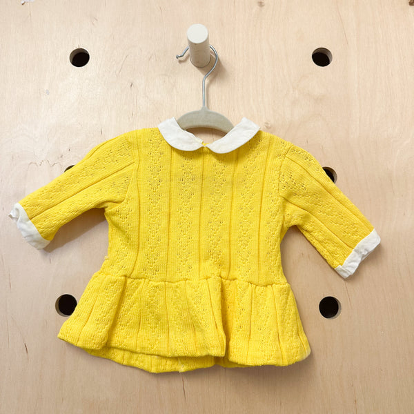 Vintage 1960s Yellow Knit Dress / 0-3M