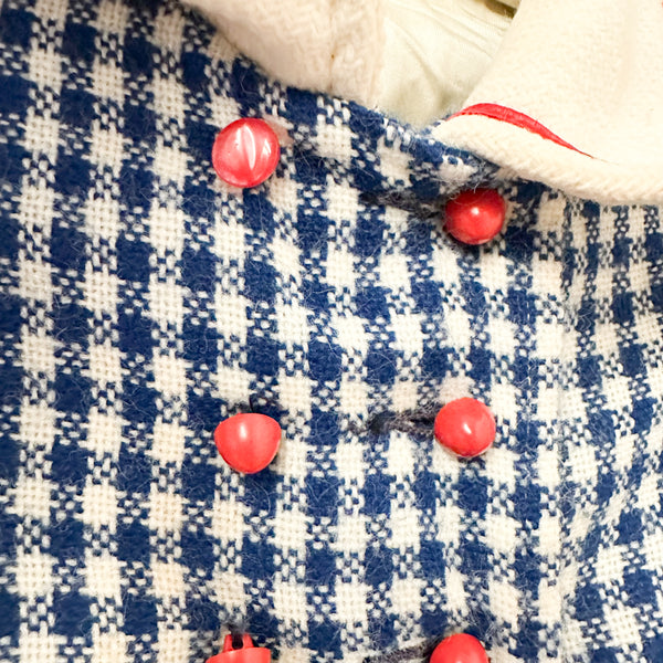Vintage 1960s Gingham Tweed Coat / 4T