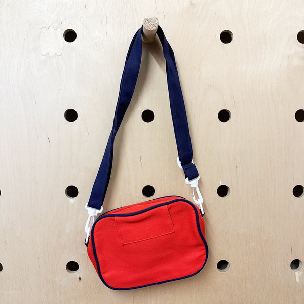 Vintage 1990s Red Canvas Crossbody Bag