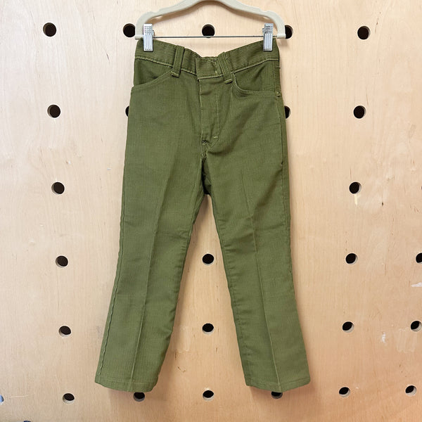 Vintage 1970s Olive Corduroy Pants / 8yr