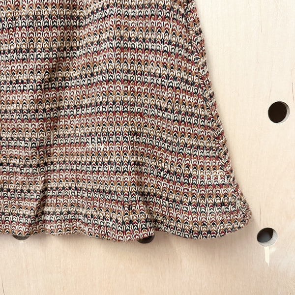 Vintage 1960s Brown Knit Mini Skirt / 12-14yr