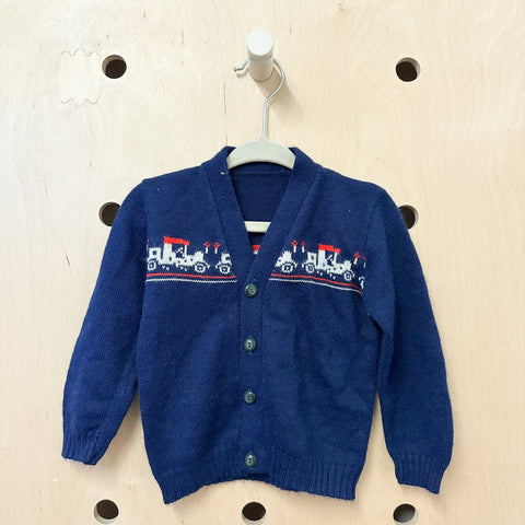 Vintage 1970s Car Cardigan / 6M