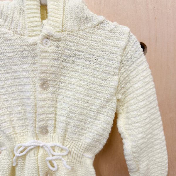 Vintage 1970s Yellow Knit Jumpsuit / 9M