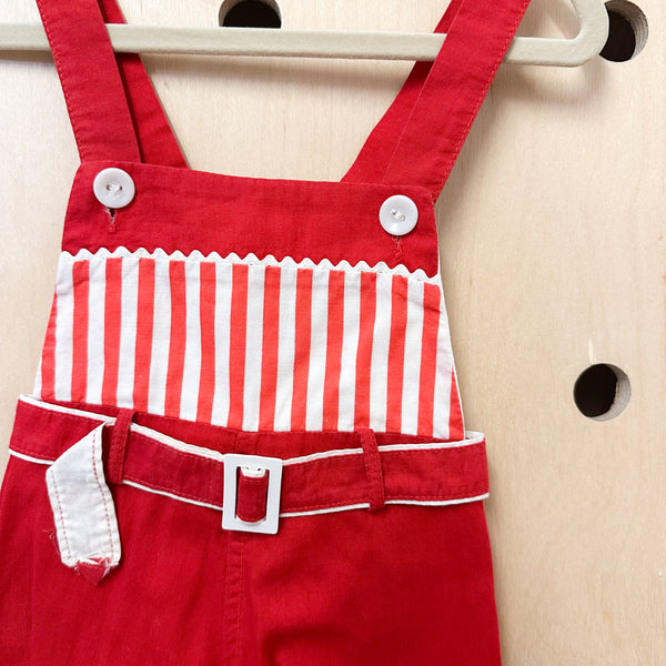 Vintage 1940s Red Romper / 12M