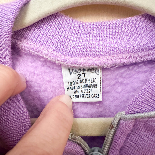 Vintage 1980s Purple Zip Up Vest / 2T