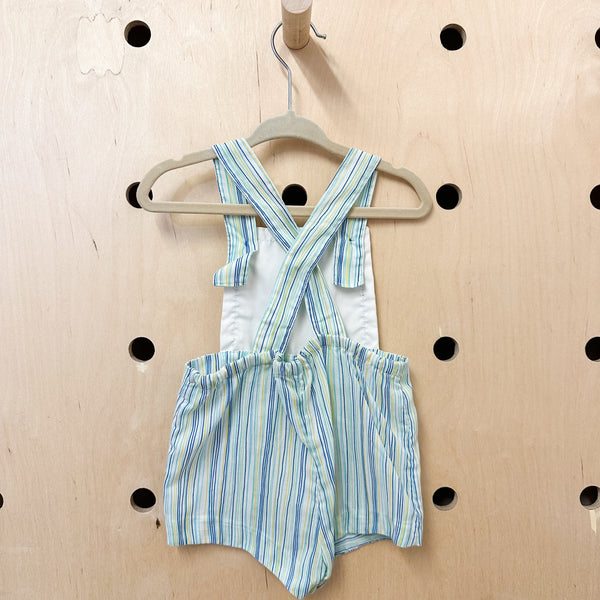 Vintage 1980s Striped Romper / 6M