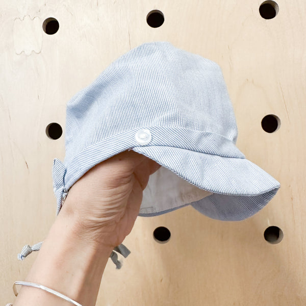Vintage Blue Striped Baby Hat