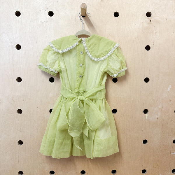 Vintage 1950s Sheer Yellow Party Dress / 4-5yr (AS IS)