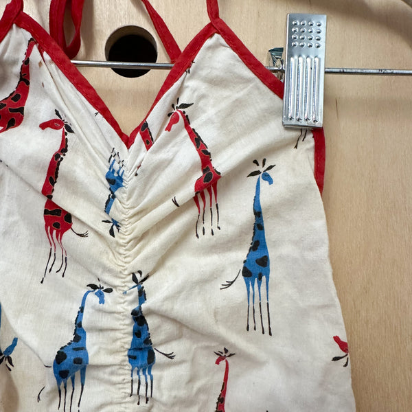 Vintage 1940s Giraffe Print Swimsuit / 4-5T
