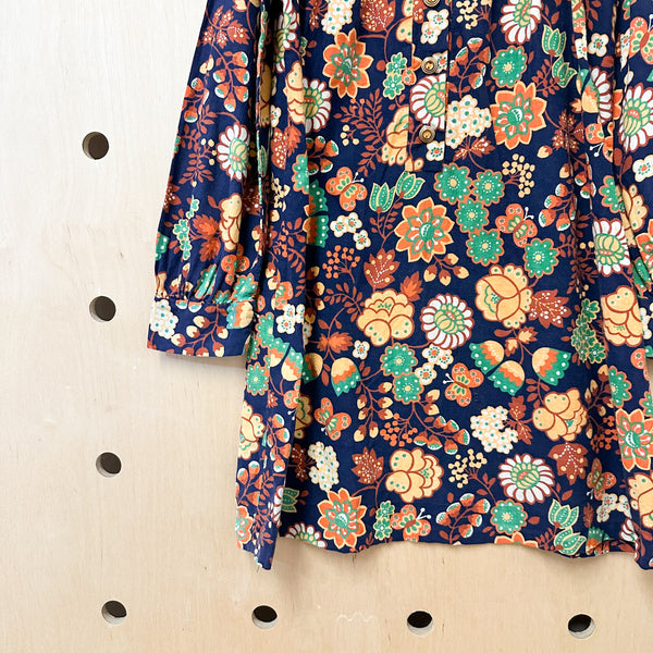 Vintage 1960s Mod Floral Dress / 8-9yr