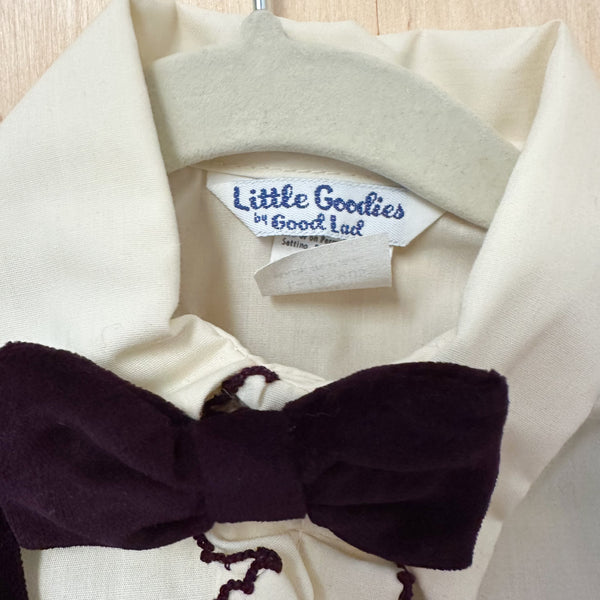 Vintage 1970s Velvet Suit Outfit set / 12-18M