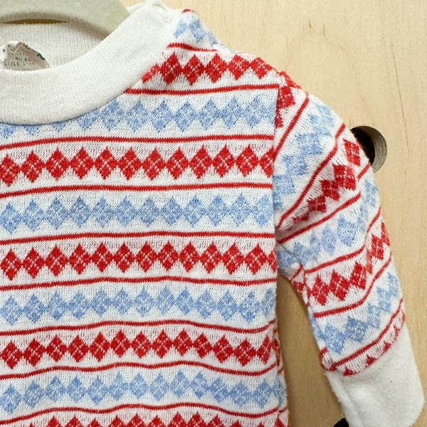 Vintage 1970s Argyle Long Sleeve Tee / 3M