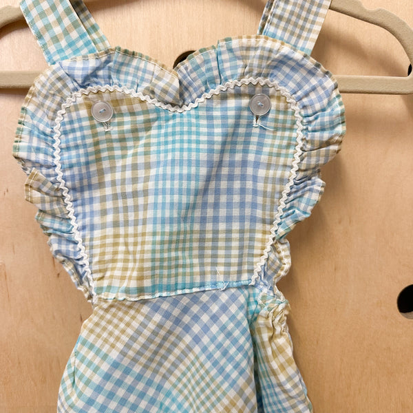 Vintage 1960s Checker Romper / 18-24M