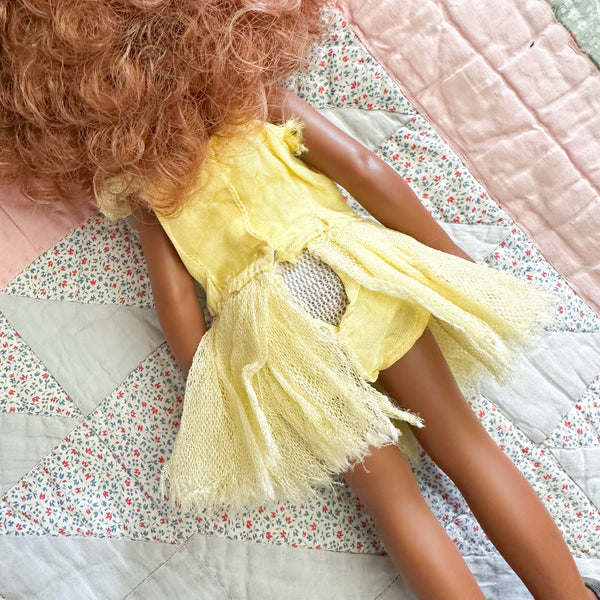 Vintage 1940s Yellow Tutu Doll Dress (fits Amigas doll)