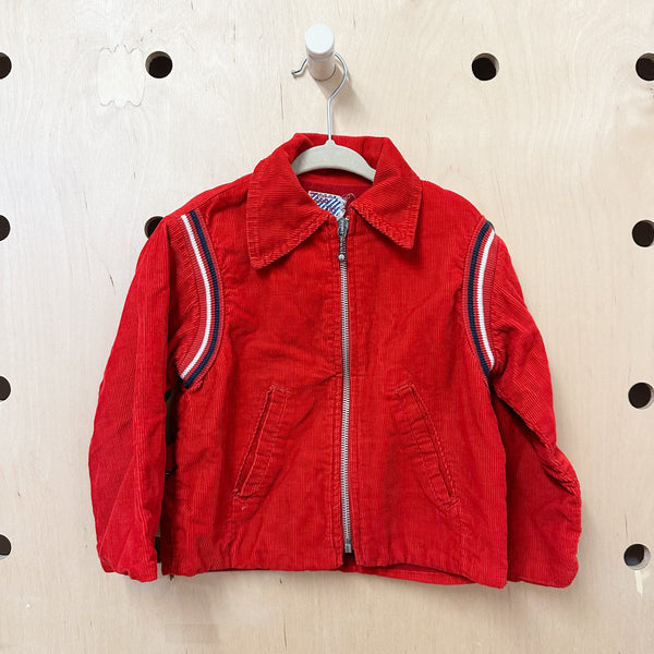 Vintage 1950s Red Corduroy Jacket / 3-4T