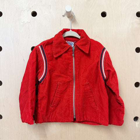 Vintage 1950s Red Corduroy Jacket / 3-4T