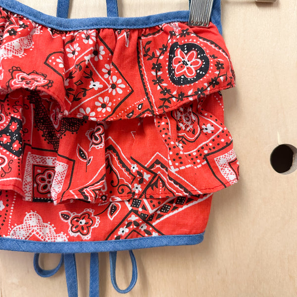 Vintage 1960s Bandanna Sun Top / 10yr
