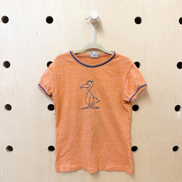 Vintage 1970s Bird Orange Tee / 4-6yr
