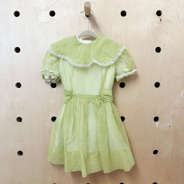Vintage 1950s Sheer Yellow Party Dress / 4-5yr (AS IS)