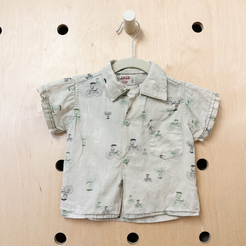 Vintage 1960s Buggy Novelty Print Shirt / 18-24M