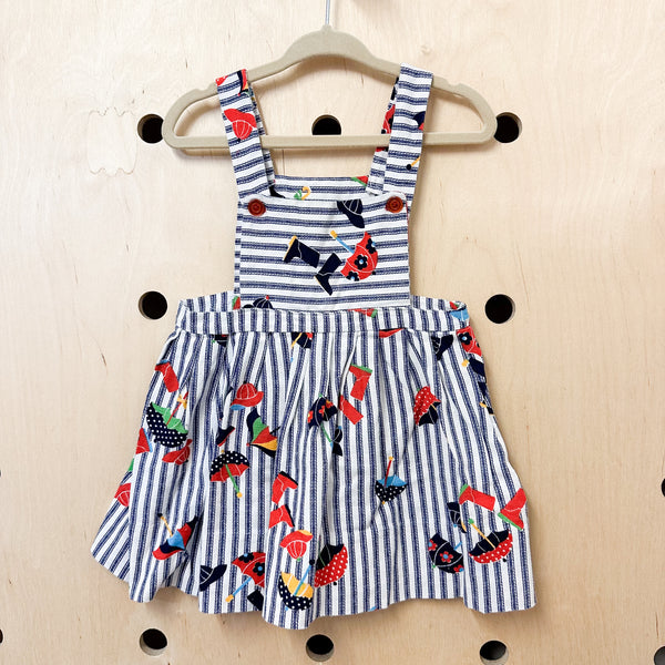 Vintage April Shower Pinafore Dress / 2-3T