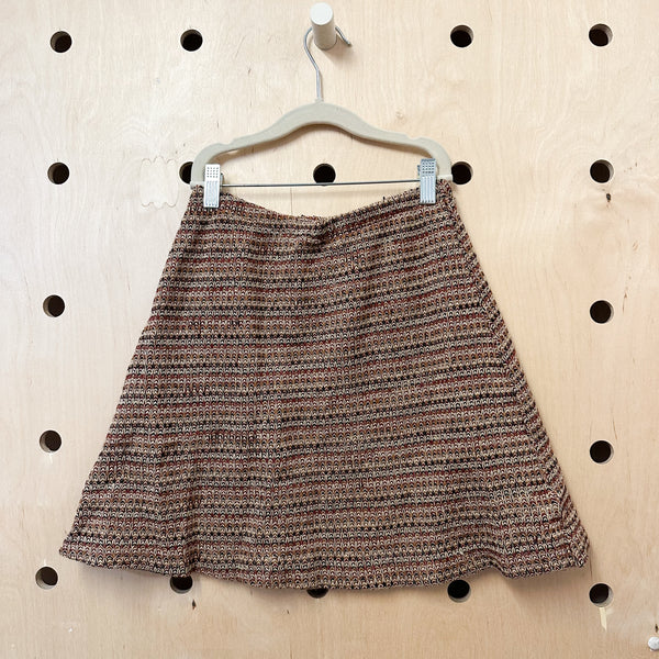 Vintage 1960s Brown Knit Mini Skirt / 12-14yr