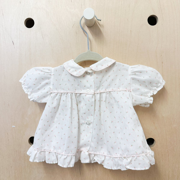Vintage 1980s Tiny Floral Dress / 0-3M
