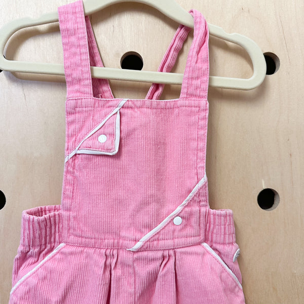 Vintage 1970s Lacoste Pink Overalls / 2T