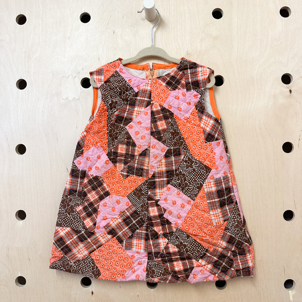 Vintage 1960s Quilted Dress / 4T