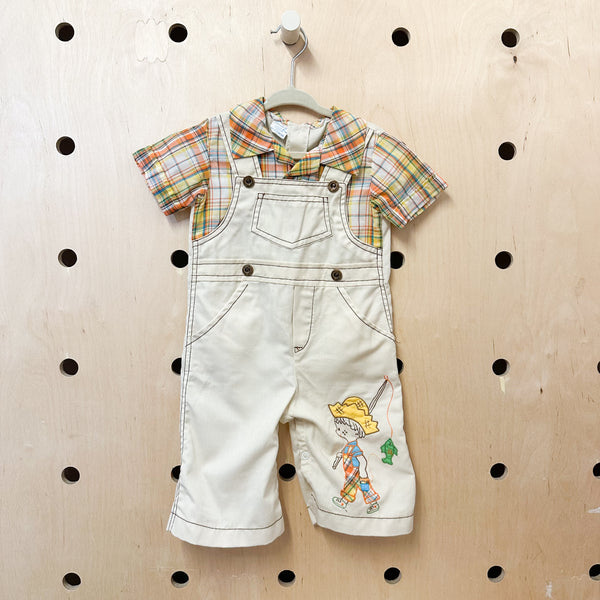 Vintage 1970s Fishing Jumpsuit / 3T