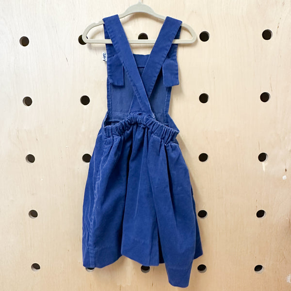 Vintage 1980s YSL Blue Corduroy Dress / 5T