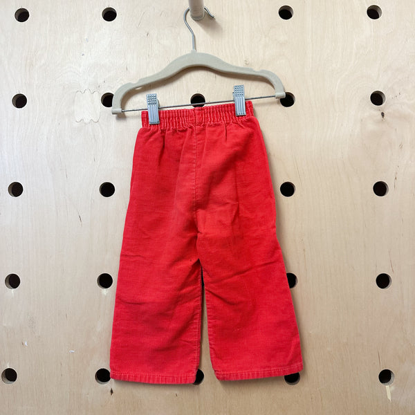 Vintage 1980s Red Corduroy Pants / 2T