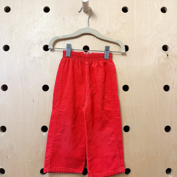 Vintage 1980s Red Corduroy Pants / 2T
