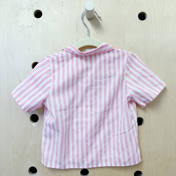 Vintage 1980s Pink Striped Shirt / 3T