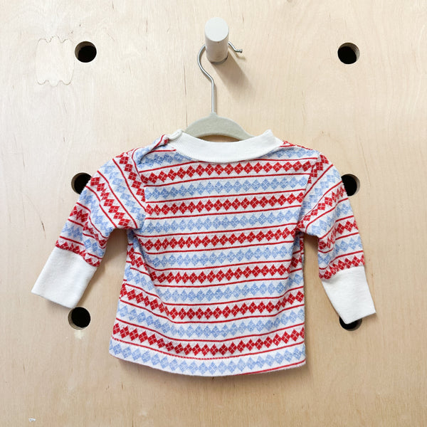 Vintage 1970s Argyle Long Sleeve Tee / 3M