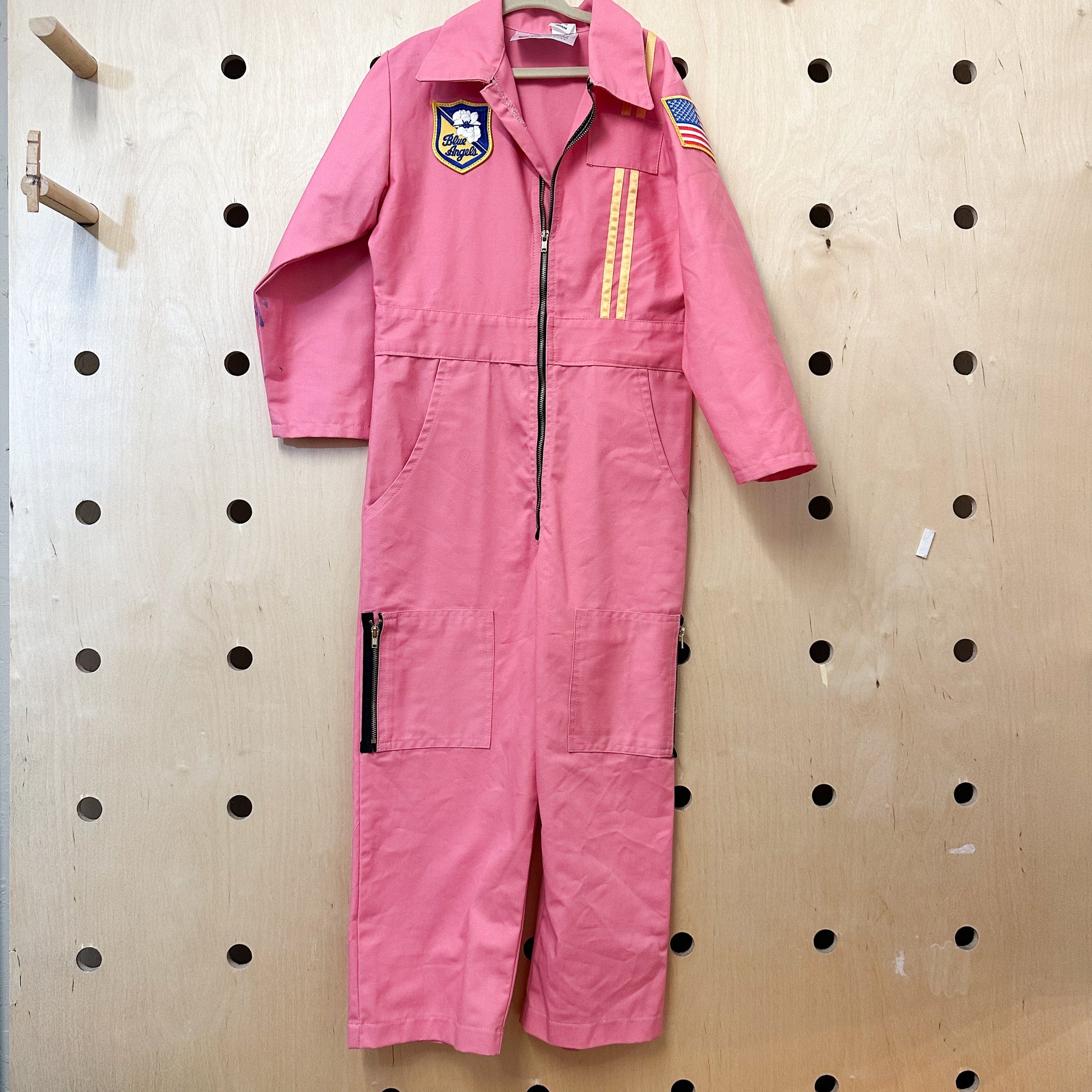 Vintage 1980s Pink Coveralls / 7-8yr