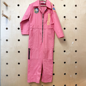 Vintage 1980s Pink Coveralls / 7-8yr