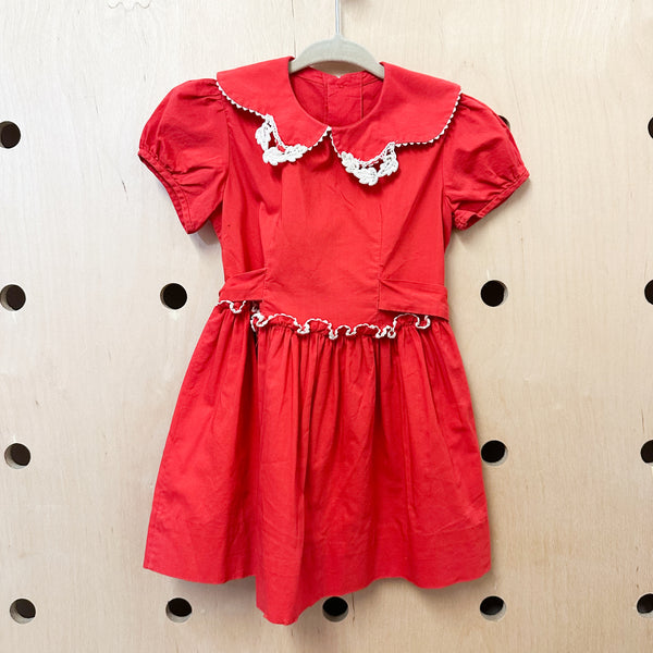 Vintage 1950s Red Dress / 2T