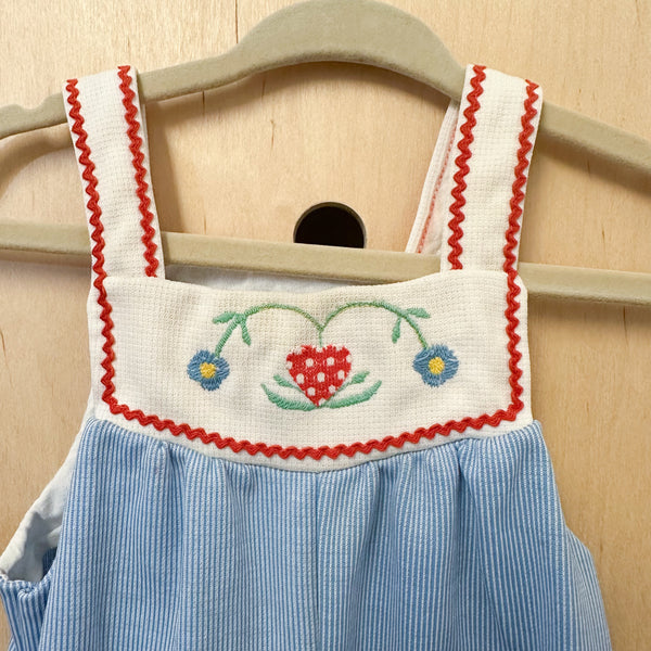 Vintage 1980s Heart Romper / 18M