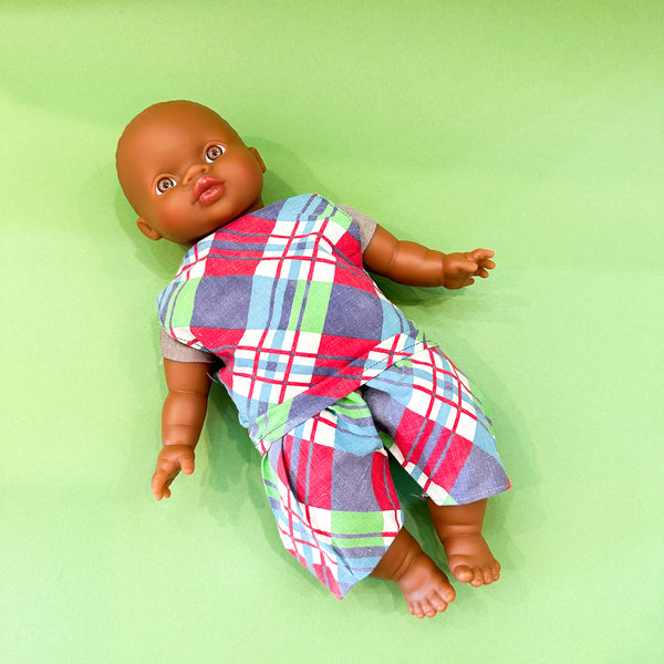 Vintage 1940s Plaid Outfit (fits Soft Body Doll)