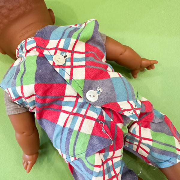 Vintage 1940s Plaid Outfit (fits Soft Body Doll)