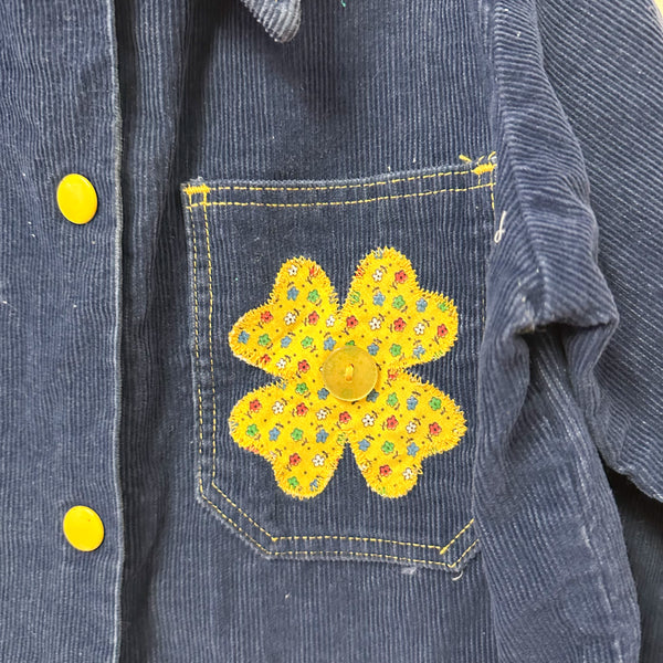 Vintage 1970s Applique Corduroy Jacket / 10yr