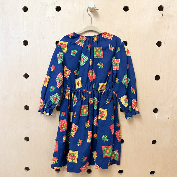 Vintage 1970s Mushroom Dress / 4T