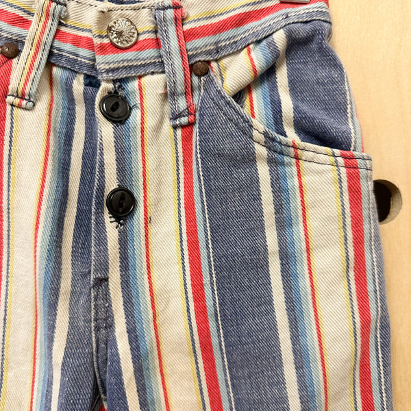 Vintage 1970s Striped Bell Bottomed Jeans / 5T-6