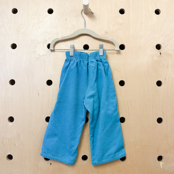 Vintage 1970s Blue Corduroy Pants / 12-18M